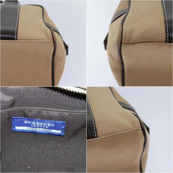 BURBERRY Blue Label Hand Bag Canvas Beige Gold Auth bs18262 - Picture 15 of 15